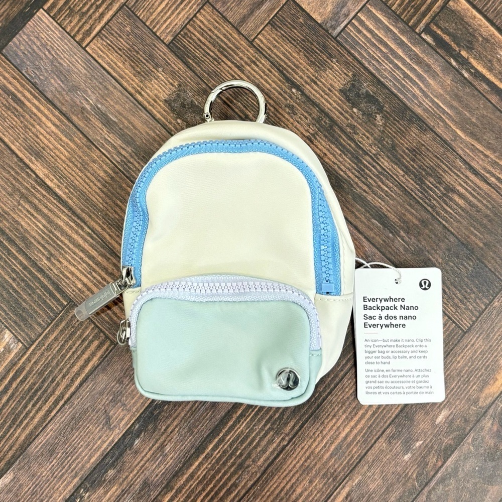 NWT Lululemon Everywhere Backpack Nano In Light Ivory/Pelican/Sinatra Blue